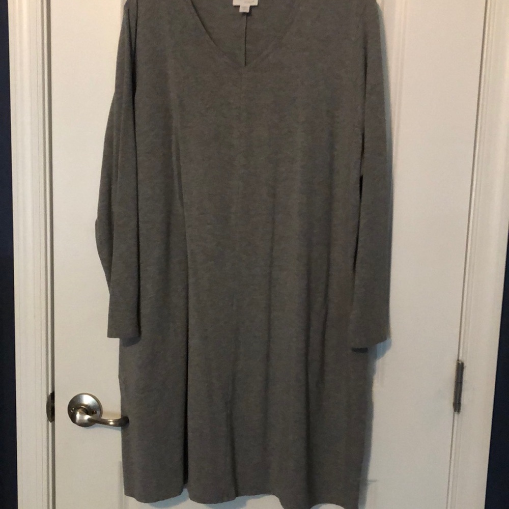 JJill Pure Jill heather gray seamed dress